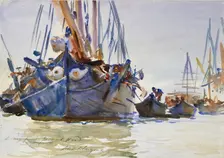 Italian sailing Vessels at Anchor, c1904-1907 Artist: John Singer Sargent