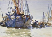 Italian sailing Vessels at Anchor, c1904-1907 Artist: John Singer Sargent
