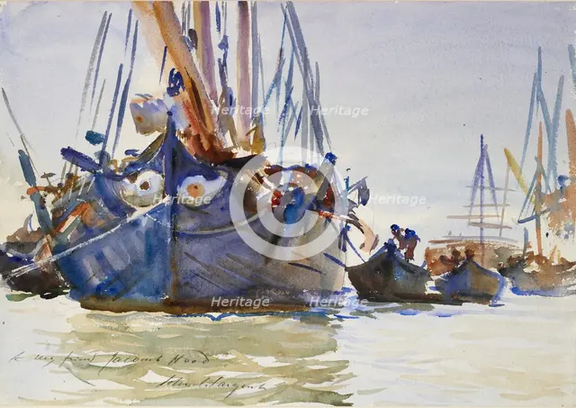 Italian sailing Vessels at Anchor, c1904-1907 Artist: John Singer Sargent.