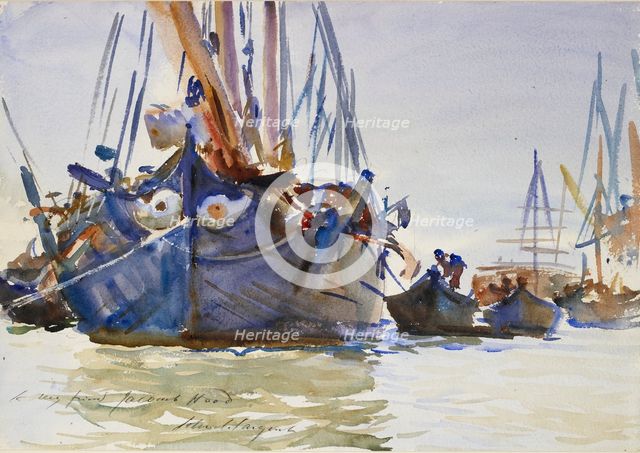 Italian sailing Vessels at Anchor, c1904-1907 Artist: John Singer Sargent.
