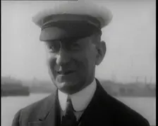 Italian Senator Guglielmo Marconi Standing on the Stern of a Ship, 1920. Creator: British Pathe Ltd