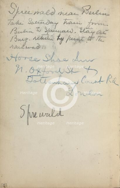 Italian Sketchbook: Notes (page 260), 1898-1899. Creator: Maurice Prendergast (American, 1858-1924).