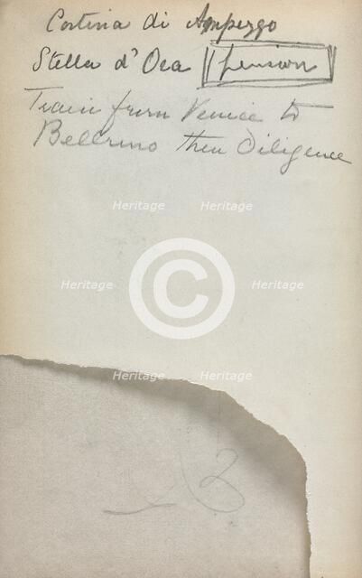 Italian Sketchbook: Notes (page 3), 1898-1899. Creator: Maurice Prendergast (American, 1858-1924).