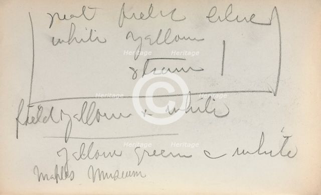 Italian Sketchbook: Notes (page 45), 1898-1899. Creator: Maurice Prendergast (American, 1858-1924).