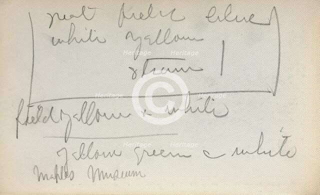 Italian Sketchbook: Notes (page 45), 1898-1899. Creator: Maurice Prendergast (American, 1858-1924).