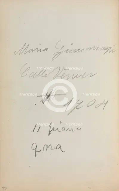 Italian Sketchbook: Notes (page 62), 1898-1899. Creator: Maurice Prendergast (American, 1858-1924).