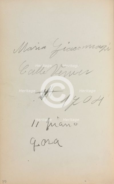 Italian Sketchbook: Notes (page 62), 1898-1899. Creator: Maurice Prendergast (American, 1858-1924).