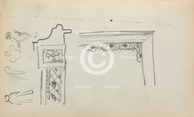 Italian Sketchbook: Architectural Details and Figures (page 199), 1898-1899. Creator: Maurice Prendergast (American, 1858-1924).