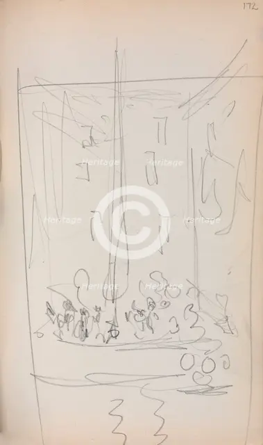 Italian Sketchbook: Boat with Figures (page 172), 1898-1899. Creator: Maurice Prendergast (American, 1858-1924).