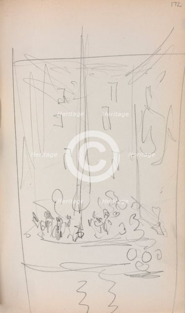 Italian Sketchbook: Boat with Figures (page 172), 1898-1899. Creator: Maurice Prendergast (American, 1858-1924).