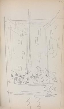 Italian Sketchbook: Boat with Figures (page 172), 1898-1899. Creator: Maurice Prendergast (American, 1858-1924)