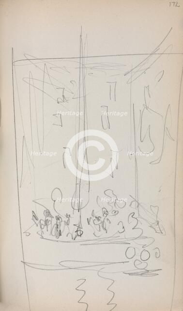 Italian Sketchbook: Boat with Figures (page 172), 1898-1899. Creator: Maurice Prendergast (American, 1858-1924).