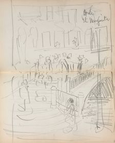 Italian Sketchbook: Bridge St. Margarita (page 67 & 68), 1898-1899. Creator: Maurice Prendergast (American, 1858-1924)