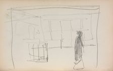 Italian Sketchbook: Figure in an interior (page 175), 1898-1899. Creator: Maurice Prendergast (American, 1858-1924)