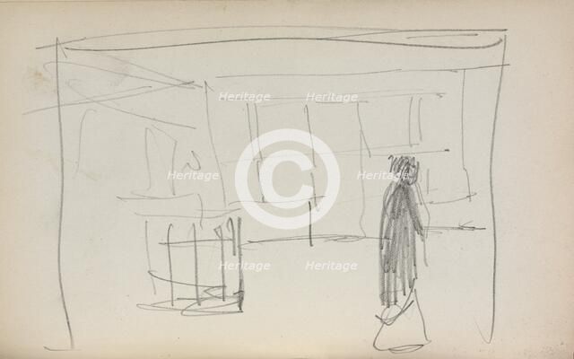 Italian Sketchbook: Figure in an interior (page 175), 1898-1899. Creator: Maurice Prendergast (American, 1858-1924).