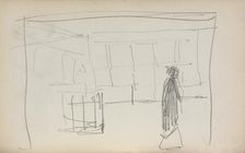 Italian Sketchbook: Figure in an interior (page 175), 1898-1899. Creator: Maurice Prendergast (American, 1858-1924)