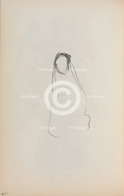 Italian Sketchbook: Figure (page 124), 1898-1899. Creator: Maurice Prendergast (American, 1858-1924).