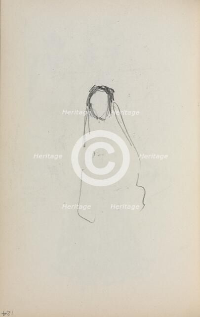 Italian Sketchbook: Figure (page 124), 1898-1899. Creator: Maurice Prendergast (American, 1858-1924).