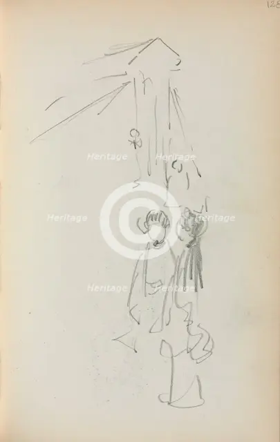 Italian Sketchbook: Figures (page 128), 1898-1899. Creator: Maurice Prendergast (American, 1858-1924).