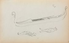 Italian Sketchbook: Gondola and Two Gondoliers (page 14), 1898-1899. Creator: Maurice Prendergast (American, 1858-1924)