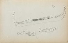 Italian Sketchbook: Gondola and Two Gondoliers (page 14), 1898-1899. Creator: Maurice Prendergast (American, 1858-1924)