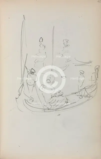Italian Sketchbook: Gondola (page 40), 1898-1899. Creator: Maurice Prendergast (American, 1858-1924).