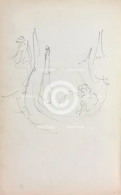 Italian Sketchbook: Gondola (page 35), 1898-1899. Creator: Maurice Prendergast (American, 1858-1924).