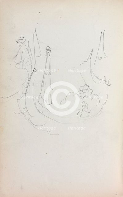 Italian Sketchbook: Gondola (page 35), 1898-1899. Creator: Maurice Prendergast (American, 1858-1924).