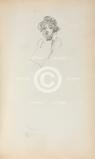 Italian Sketchbook: Head of a Woman (page 215), 1898-1899. Creator: Maurice Prendergast (American, 1858-1924).