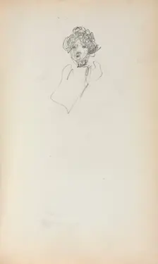 Italian Sketchbook: Head of a Woman (page 215), 1898-1899. Creator: Maurice Prendergast (American, 1858-1924)