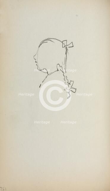 Italian Sketchbook: Head of a Girl in profile (page 152), 1898-1899. Creator: Maurice Prendergast (American, 1858-1924).