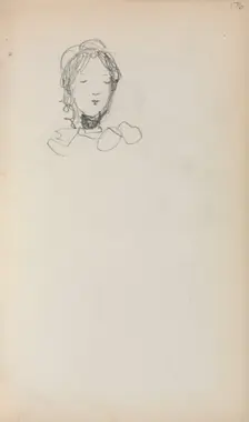Italian Sketchbook: Head of a Girl (page 176), 1898-1899. Creator: Maurice Prendergast (American, 1858-1924)