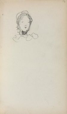 Italian Sketchbook: Head of a Girl (page 176), 1898-1899. Creator: Maurice Prendergast (American, 1858-1924)