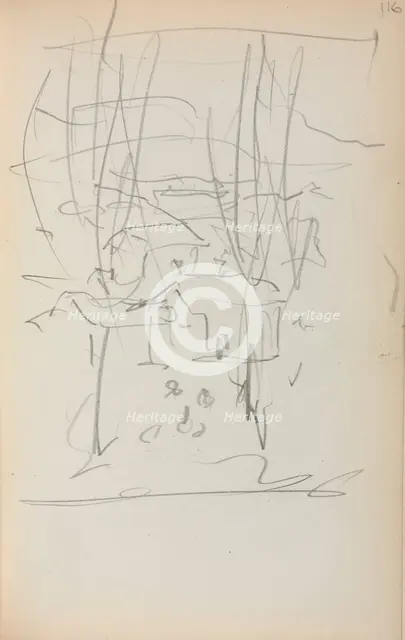 Italian Sketchbook: Landscape (page 116), 1898-1899. Creator: Maurice Prendergast (American, 1858-1924).