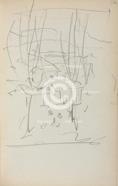 Italian Sketchbook: Landscape (page 116), 1898-1899. Creator: Maurice Prendergast (American, 1858-1924).