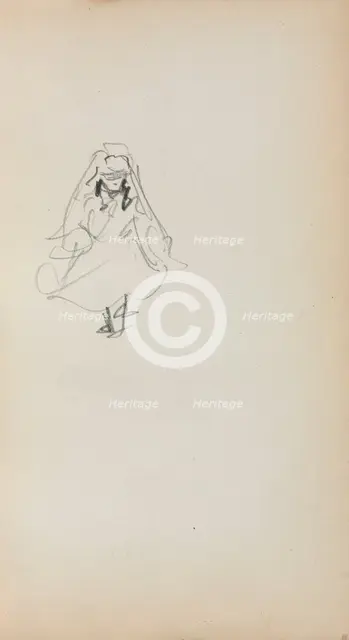 Italian Sketchbook: Standing Girl (page 257), 1898-1899. Creator: Maurice Prendergast (American, 1858-1924).
