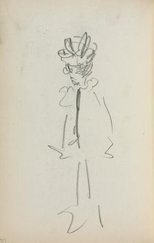 Italian Sketchbook: Standing Woman 3/4 View (page 126), 1898-1899. Creator: Maurice Prendergast (American, 1858-1924)