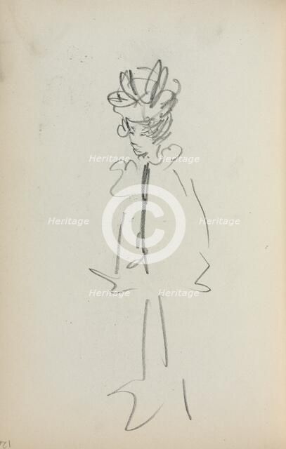 Italian Sketchbook: Standing Woman 3/4 View (page 126), 1898-1899. Creator: Maurice Prendergast (American, 1858-1924).