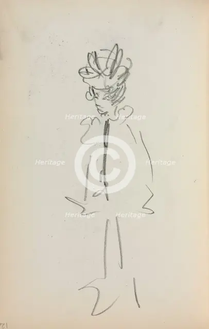 Italian Sketchbook: Standing Woman 3/4 View (page 126), 1898-1899. Creator: Maurice Prendergast (American, 1858-1924).