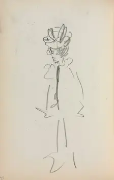 Italian Sketchbook: Standing Woman 3/4 View (page 126), 1898-1899. Creator: Maurice Prendergast (American, 1858-1924)