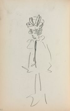 Italian Sketchbook: Standing Woman 3/4 View (page 126), 1898-1899. Creator: Maurice Prendergast (American, 1858-1924)