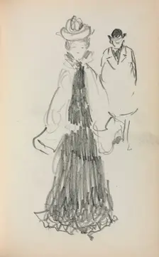 Italian Sketchbook: Standing Woman and Man (page 125), 1898-1899. Creator: Maurice Prendergast (American, 1858-1924)