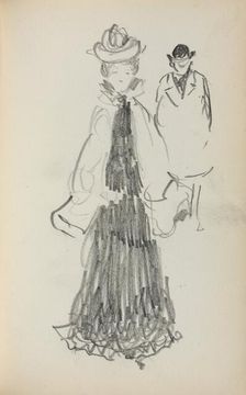 Italian Sketchbook: Standing Woman and Man (page 125), 1898-1899. Creator: Maurice Prendergast (American, 1858-1924)