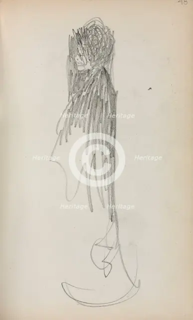 Italian Sketchbook: Standing Woman in profile (page 48), 1898-1899. Creator: Maurice Prendergast (American, 1858-1924).