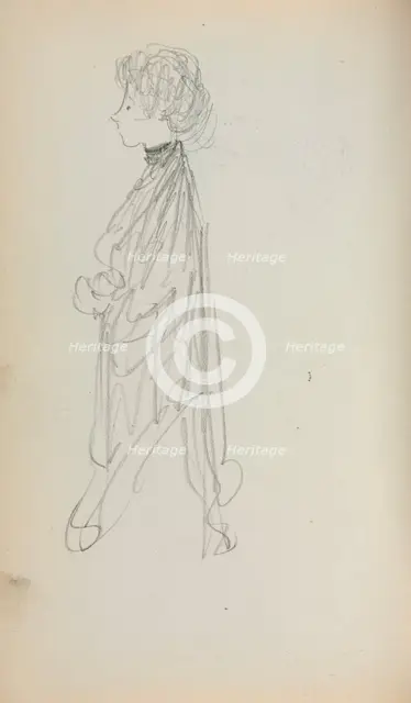 Italian Sketchbook: Standing Woman in Profile (page 51), 1898-1899. Creator: Maurice Prendergast (American, 1858-1924).