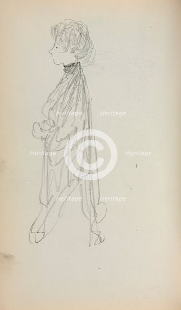 Italian Sketchbook: Standing Woman in Profile (page 51), 1898-1899. Creator: Maurice Prendergast (American, 1858-1924).