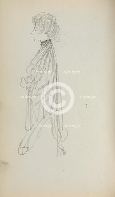 Italian Sketchbook: Standing Woman in Profile (page 51), 1898-1899. Creator: Maurice Prendergast (American, 1858-1924).