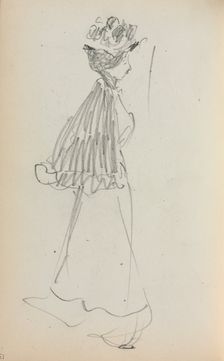 Italian Sketchbook: Standing Woman in profile (page 130), 1898-1899. Creator: Maurice Prendergast (American, 1858-1924)