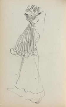 Italian Sketchbook: Standing Woman in profile (page 130), 1898-1899. Creator: Maurice Prendergast (American, 1858-1924)