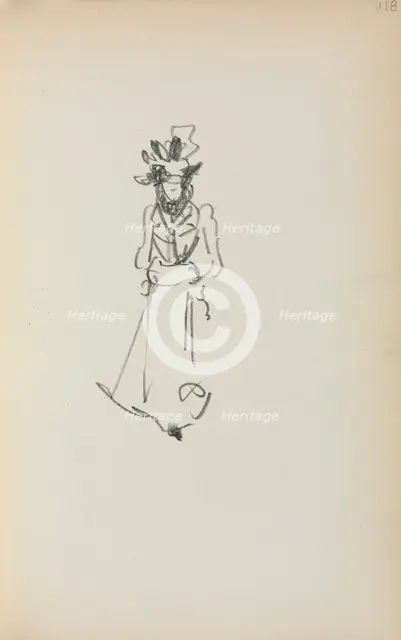 Italian Sketchbook: Standing Woman ( page 118), 1898-1899. Creator: Maurice Prendergast (American, 1858-1924).